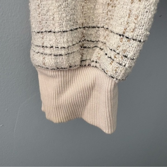 Zara Pearl Embellished Tweed Long Sleeve Top – Women’s Size S - Picture 4 of 8